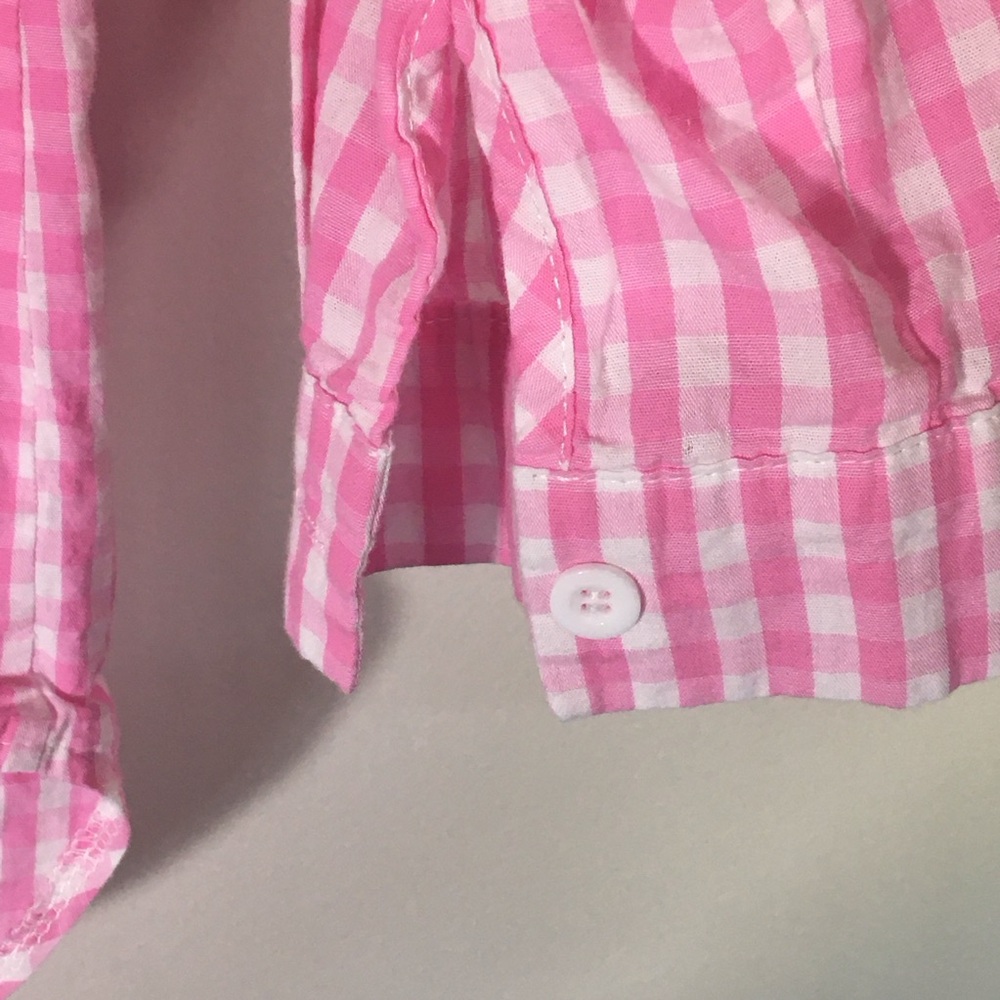 Pink Gingham Button Up‎ Shirt - Picture 5 of 6